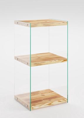 Pastatoma lentyna Kalune Design Niagara R302, skaidri sp./ruda sp., 80 cm x 40 cm x 35 cm