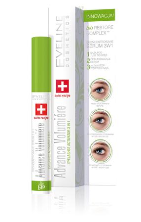 Skropstu serums Eveline Advance Volumiere, 10 ml, caurspīdīga krās.