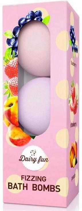 Бомбы для ванны Delia Cosmetics Dairy Fun Strawberry Blueberry Peach, 300 г, 3 шт.