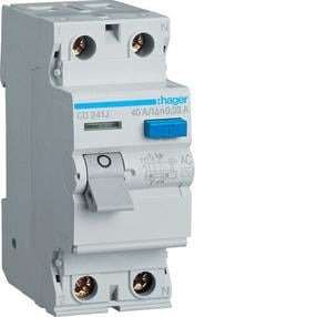 Srovės nuotėkio rėlė Hager, 2P, 40 A, 230 V, 30 mA