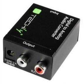 Adapteris Techly Coaxial Or Tosling To Analog Audio Converter RCA x 2, RCA female, melna krās.