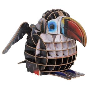3D пазл MakeBug Red Billed Toucan MB-D-0007, 8 см x 7 см, белый цв./черный цв./красный цв.