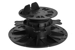 Reguliuojamas pjedestalas terasinėms lentoms, 270 - 370 mm, plastikas, 20 cm x 20 cm, juoda sp.