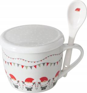 Puodelis su dangteliu Boltze Monti, balta sp./pilka sp./raudona sp., 0.6 l