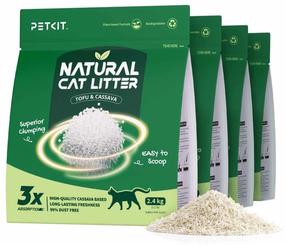 Наполнитель для кошачьего туалета Petkit Natural, органический (некомкующийся), 2.4 кг