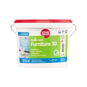 Dažai, baldams Vivacolor Green Line Furniture 30, pusiau matinis, 2.7 l, balta sp.
