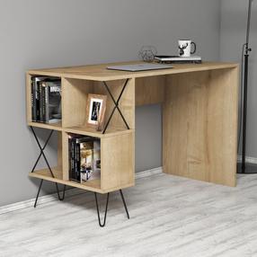 Rašomasis stalas su lentyna Kalune Design Extra 845HCT3821, 120 cm x 60 cm, 78.8 cm, ąžuolo sp.