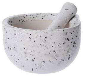 Ступка Kitchencraft 215720, 6 см, белый цв./черный цв./серый цв.