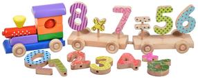 Loendamise mäng Wood&Joy Math Train, 13 cm, mitmevärviline
