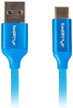 Провод Lanberg Premium USB To USB Type-C CA-USBO-22CU-0010-BL USB, USB Type-C, 1 м, синий цв.