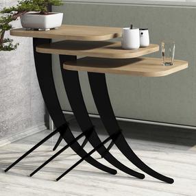 Kavos staliukas Kalune Design Pion, ąžuolo sp./juoda sp., 60 cm x 35 cm x 45 cm