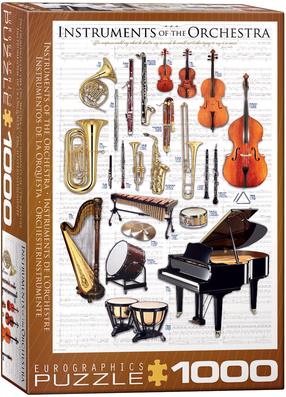 Dėlionė Eurographics Instruments of the Orchestra 6000-1410, 67.6 cm x 48.9 cm, 1000 vnt., įvairių spalvų