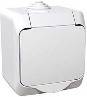 Kištukinis lizdas Schneider Electric Cedar Plus WDE000541, su įžeminimu, IP44, balta sp.