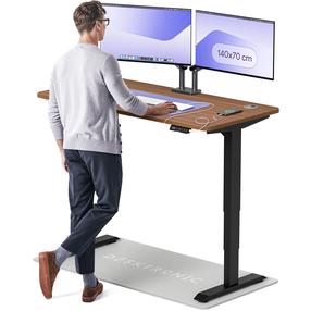 Kompiuterio stalas reguliuojamo aukščio Desktronic HomePro, 140 cm x 70 cm, 61 - 125.5 cm, juoda sp./riešutmedžio sp.