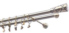 Karnizo komplektas Olimp Genua, 400 cm, Ø 19 mm, antikinio aukso sp.