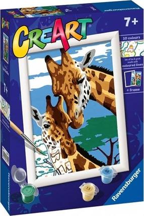 Картина по номерам Ravensburger CreArt Cute Giraffes, многоцветный