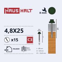 Savisriegis Haushalt, 4.8 mm x 25 mm, 15 vnt.