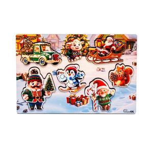 Medinė dėlionė PuzzleOK Holiday Commotion 88761, 14 cm x 21 cm, 22 vnt.