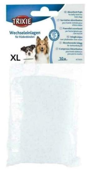  Įklotai šunų sauskelnėms Trixie Pads For Belly Band 23669, XL, 10 vnt. balta sp.