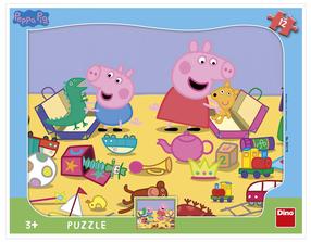 Dėlionė Dino Peppa Pig 30311D, 36 cm x 28 cm, 12 vnt., įvairių spalvų