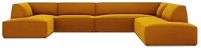 Kampinė sofa Micadoni Home Ruby Panoramic 7 Seats, geltona sp., dešininė, 366 x 273 cm x 69 cm