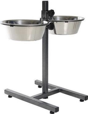 Statīvs ar bļodiņām sunim Barry King Adjustable Stand, 3.6 l, sudraba krās./melna krās.