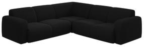 Kampinė sofa Micadoni Molino Boucle, juoda sp., 252 x 252 cm x 75 cm