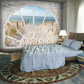 Fototapetas Artgeist Window View - Beach XLFT6SAM, 175 cm x 245 cm