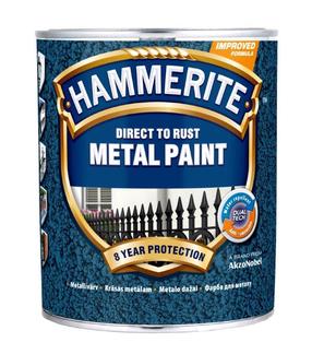 Emaliniai dažai, metalo konkstrukcijoms, apsaugant nuo korozijos Hammerite Hammered, blizgus, 0.75 l, juoda sp.