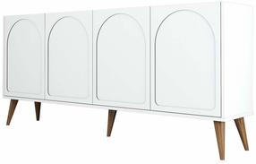Konsolinis staliukas Kalune Design Lyon 81, balta sp./riešuto sp., 35 cm x 180 cm x 81 cm