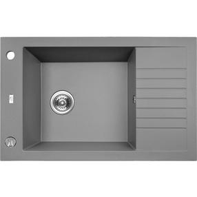 Virtuvinė plautuvė Laveo Pionier SBR_513T, Grey, granitas, 78 cm x 50 cm x 19 cm, pilka sp.