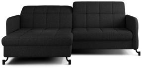 Kampinė sofa Lorelle Inari 100, juoda sp., kairinė, 160 x 225 cm x 105 cm