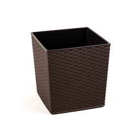 Gėlių vazonas Lamela Rattan 597-83, plastikinis, Ø 40 cm, ruda sp.