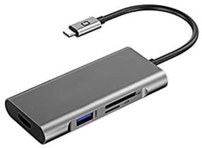 Adapteris Extra Digital USB-C - 3 x USB 3.0/USB-C/SD/TF/HDMI CA913442 USB-C, 3 x USB 3.0/USB-C/SD/TF/HDMI, pelēka krās.