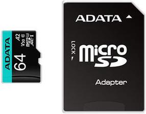 Карта памяти Adata Micro SDXC V30 PRO, 64 GB, 100 Мб/с - 80 Мб/с
