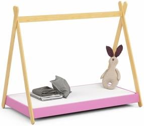 Vaikiška lova viengulė Akord Furniture Factory Gem, ruda/rožinė, 80 x 160 cm, be patalynės dėžės, su čiužiniu