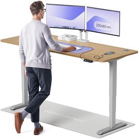 Kompiuterio stalas reguliuojamo aukščio Desktronic HomePro, 200 cm x 80 cm, 63 - 128 cm, ąžuolo sp./pilka sp.