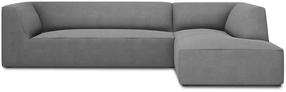 Kampinė sofa Micadoni Home Ruby 4 Seats, pilka sp., dešininė, 273 x 180 cm x 69 cm
