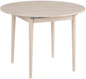 Virtuvinis stalas išskleidžiamas Nordure Viona, ąžuolo sp./travertine sp., 100 - 131 cm x 100 cm x 75 cm