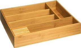 Atvilktņu organizatora ieliktnis 5five Simply Smart Bamboo, 38 cm x 28 cm x 7 cm, bambuss, brūna krās.