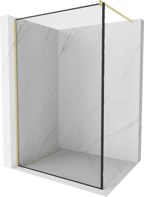 Dušo sienelė Mexen Kioto Walk-in, 160 cm x 200 cm, brushed gold sp./grūdintas