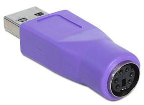 Адаптер Delock PS/2, USB A male, фиолетовый цв.