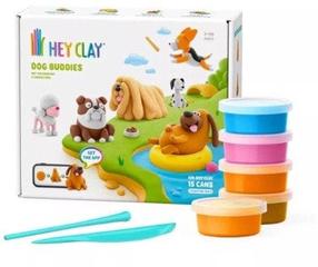 Plastilīna komplekts, ar piederumiem Hey Clay Dog Buddies, daudzkrāsaina