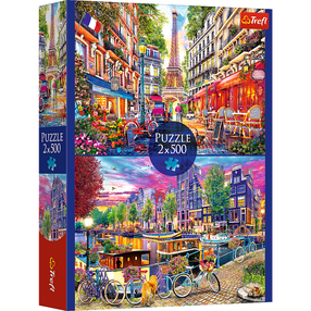 Puzle 2in1 Trefl European Capitals, 34 cm x 48 cm, 1000 gab., daudzkrāsaina
