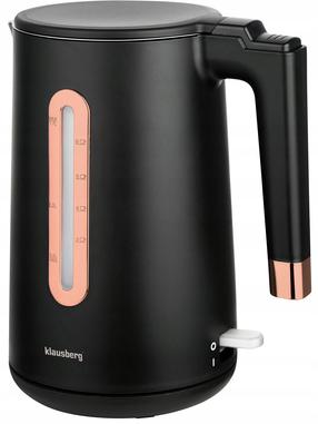 Elektriskā tējkanna Klausberg KB 7889, 1.7 l, melna krās.