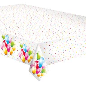 Одноразовая скатерть прямоугольная Daisy Balloons, белый цв./многоцветный, 120 x 180 cm
