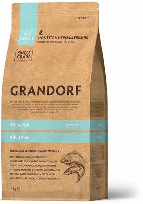 Kuiv koeratoit Grandorf Single Grain Adult Mini White Fish, tursk, 1 kg