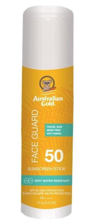 Līdzeklis iedeguma kopšanai sejai/lūpām Australian Gold Face Guard SPF50, 14 ml