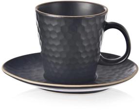 Puodelis su lėkštute Lumarko Tea Time, juoda sp., 0.095 l