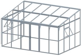 Šiltnamis SOHO PC+Glass 006863, grūdintas stiklas, 4.34 x 2.9 m, 6 mm, juoda sp.